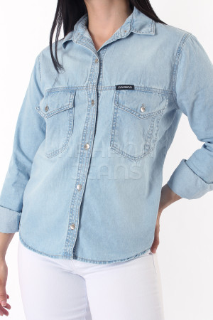 25265 CAMISA CLÁSICA CELESTE